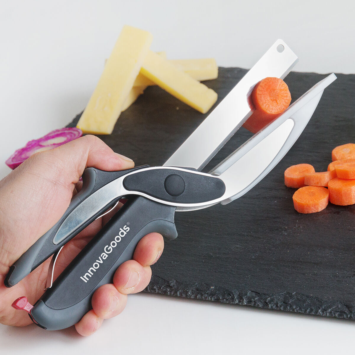✂️ SmartChef™ 2-in-1 Keukenschaar met Snijplank